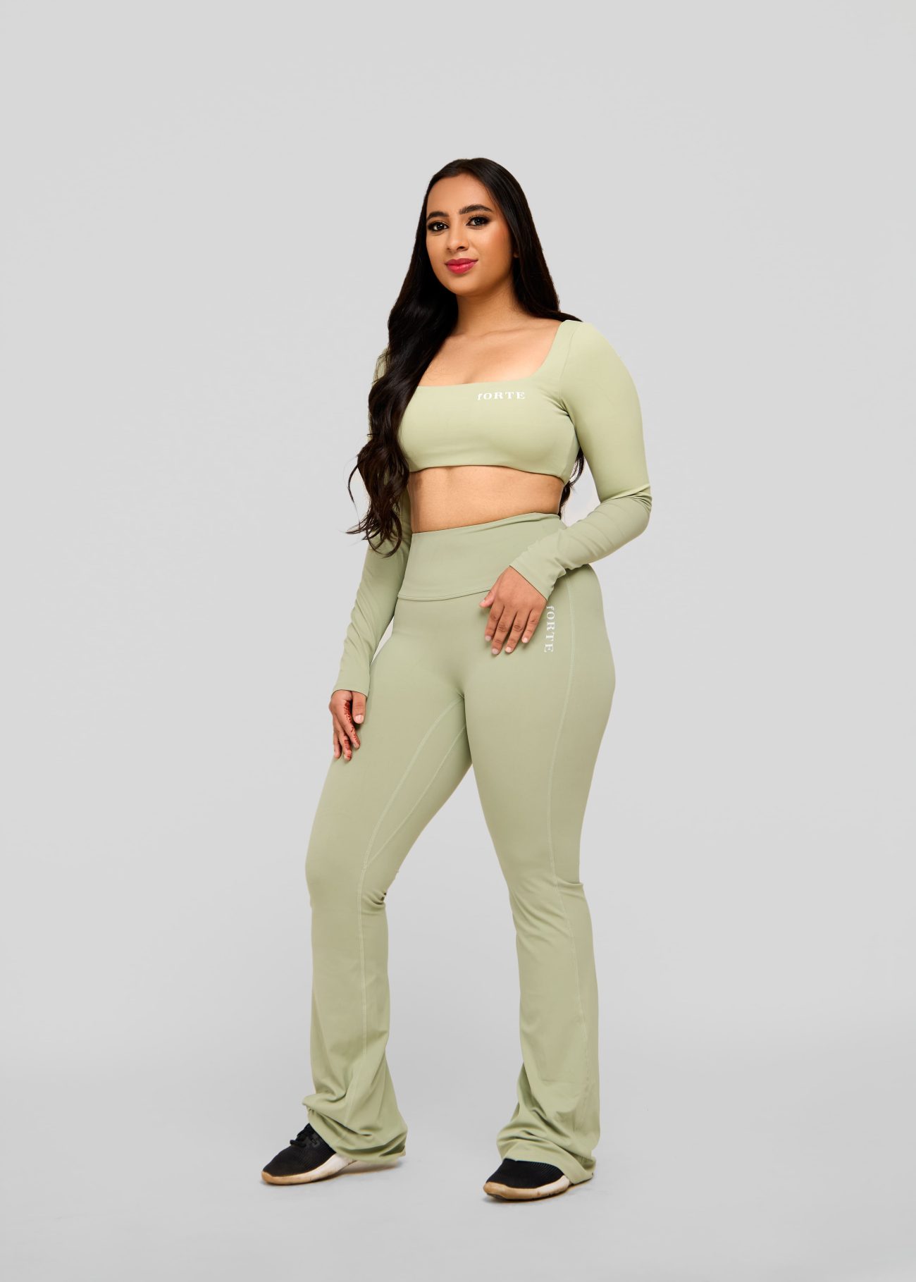 Forte VitalEase Long Sleeve Crop & Flare Leggings Set