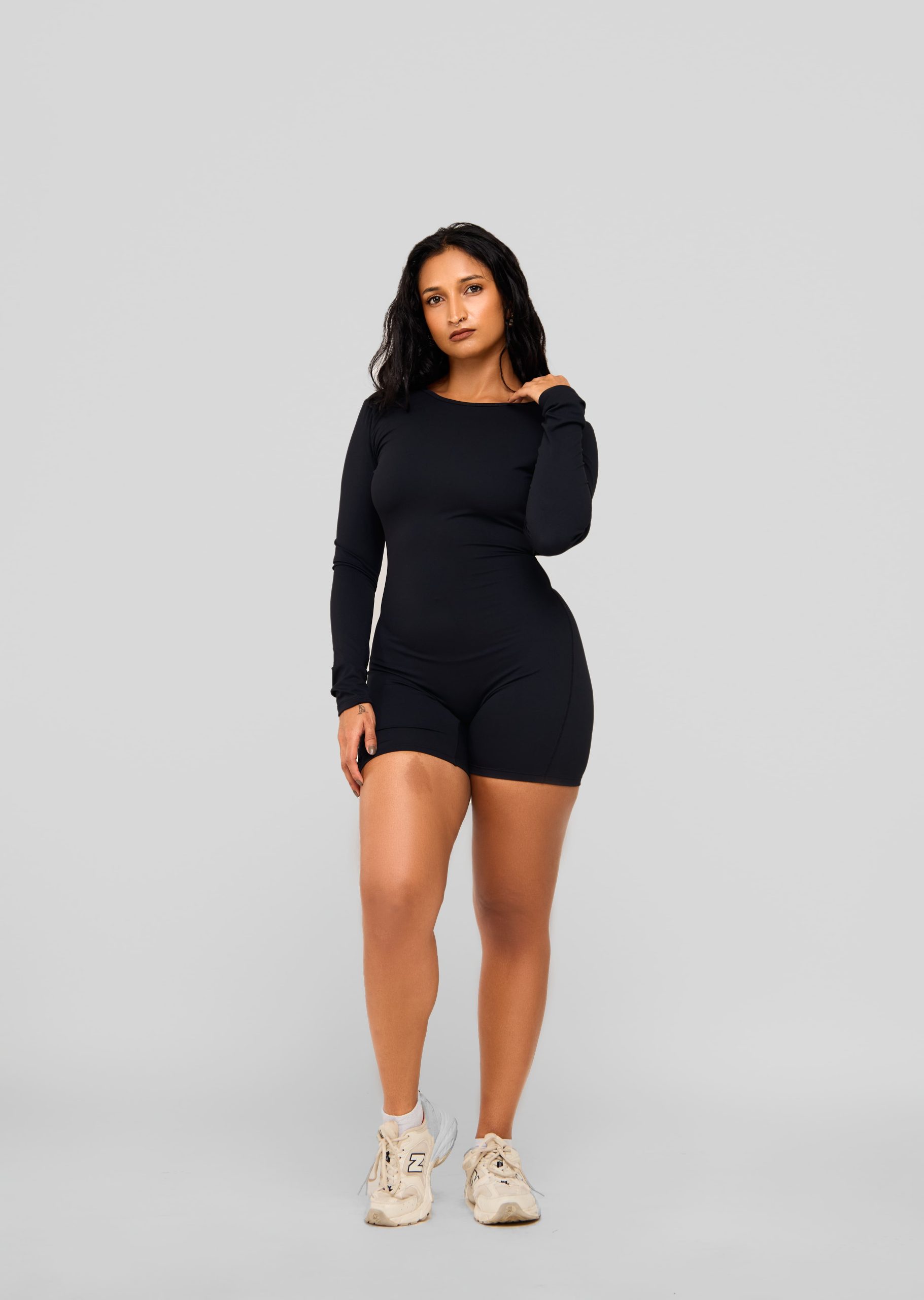 Forte OpenBack Long Sleeve Playsuit