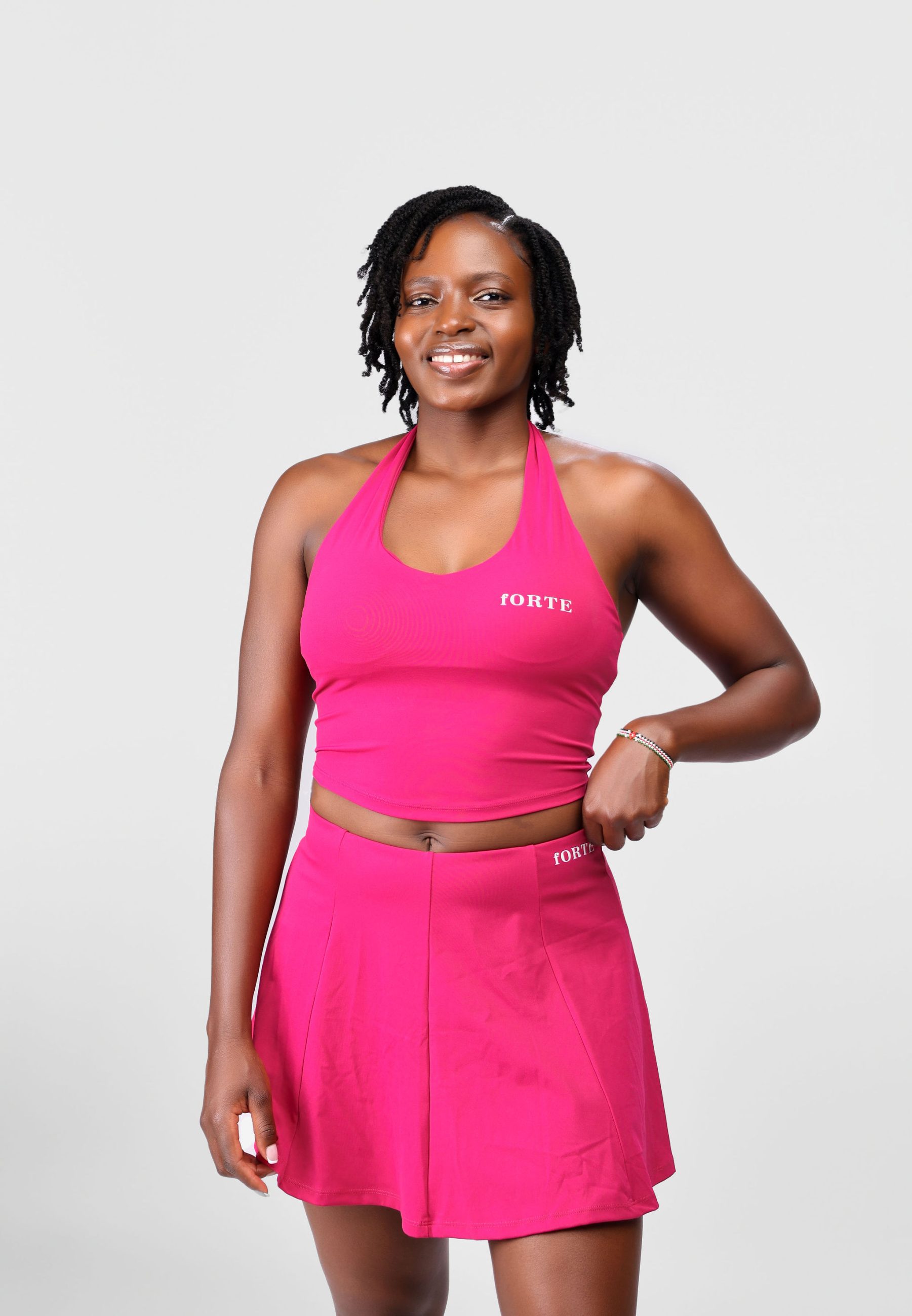 Forte CourtFlex Halter Crop Top & Skort - Image 3