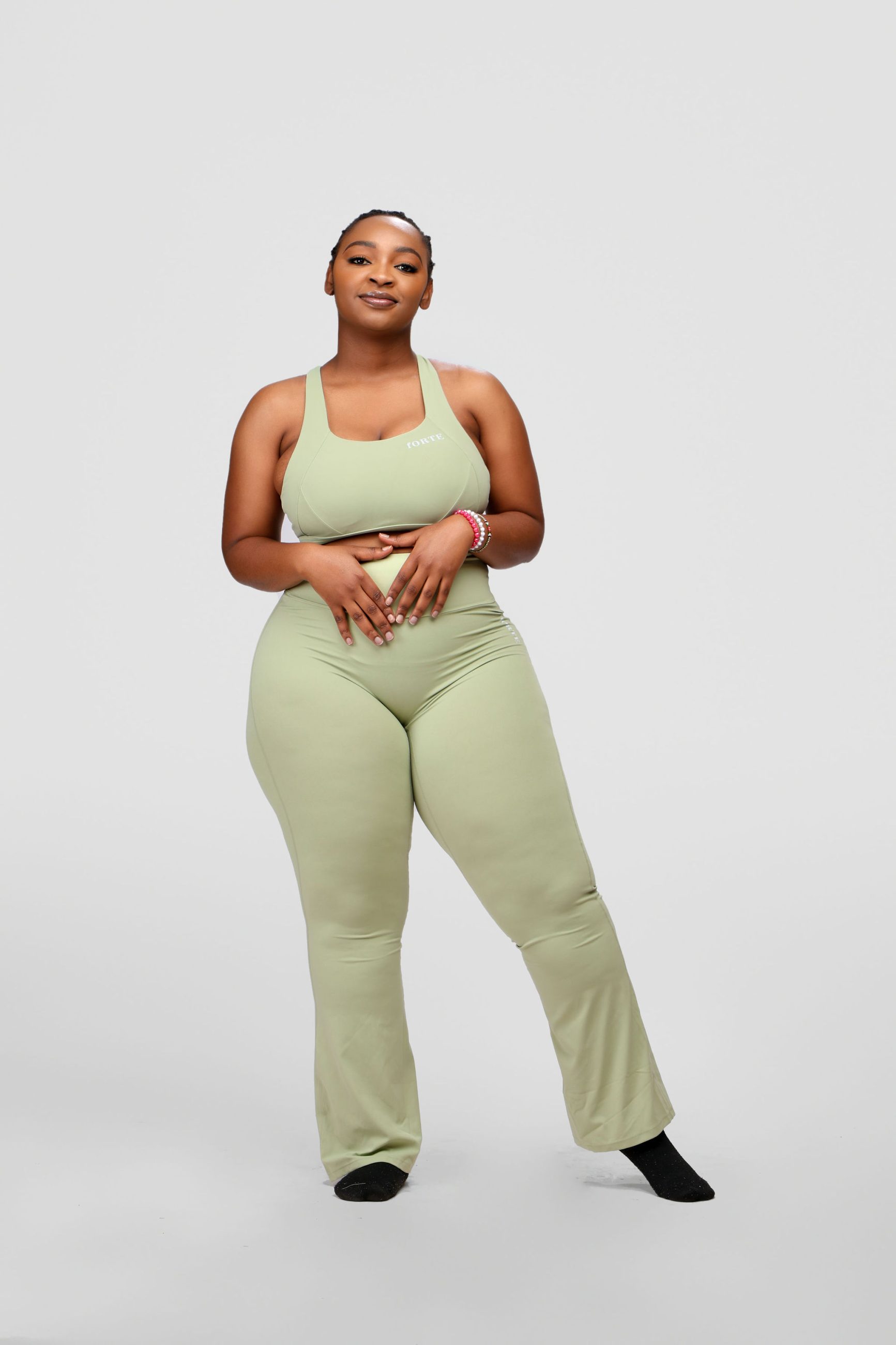 Forte CurveFlex Racerback Sports Bra & Flare Leggings Set - Image 10