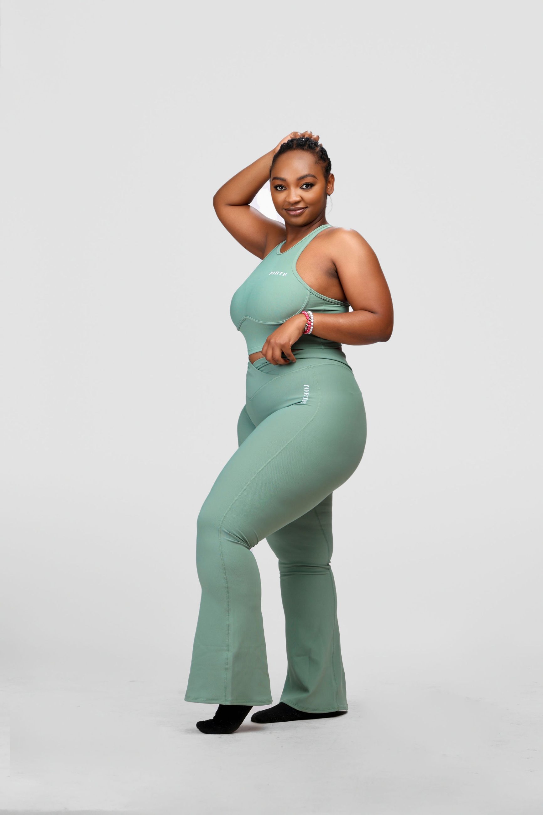 Forte CurveFlex Racerback Sports Bra & Flare Leggings Set